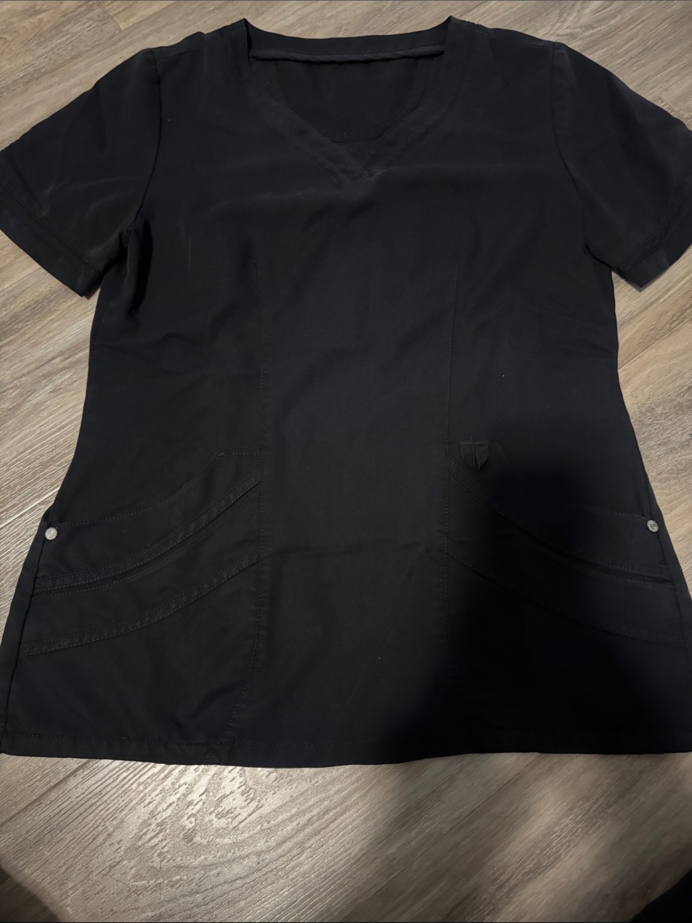 Urbane Black V-Neck Short Sleeve Tunic Top